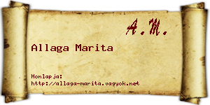 Allaga Marita névjegykártya